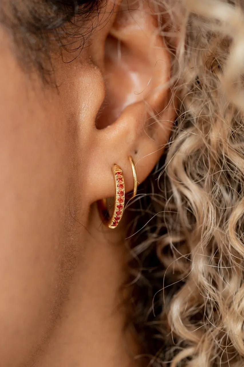 Ruby Red Double Twist Hoop