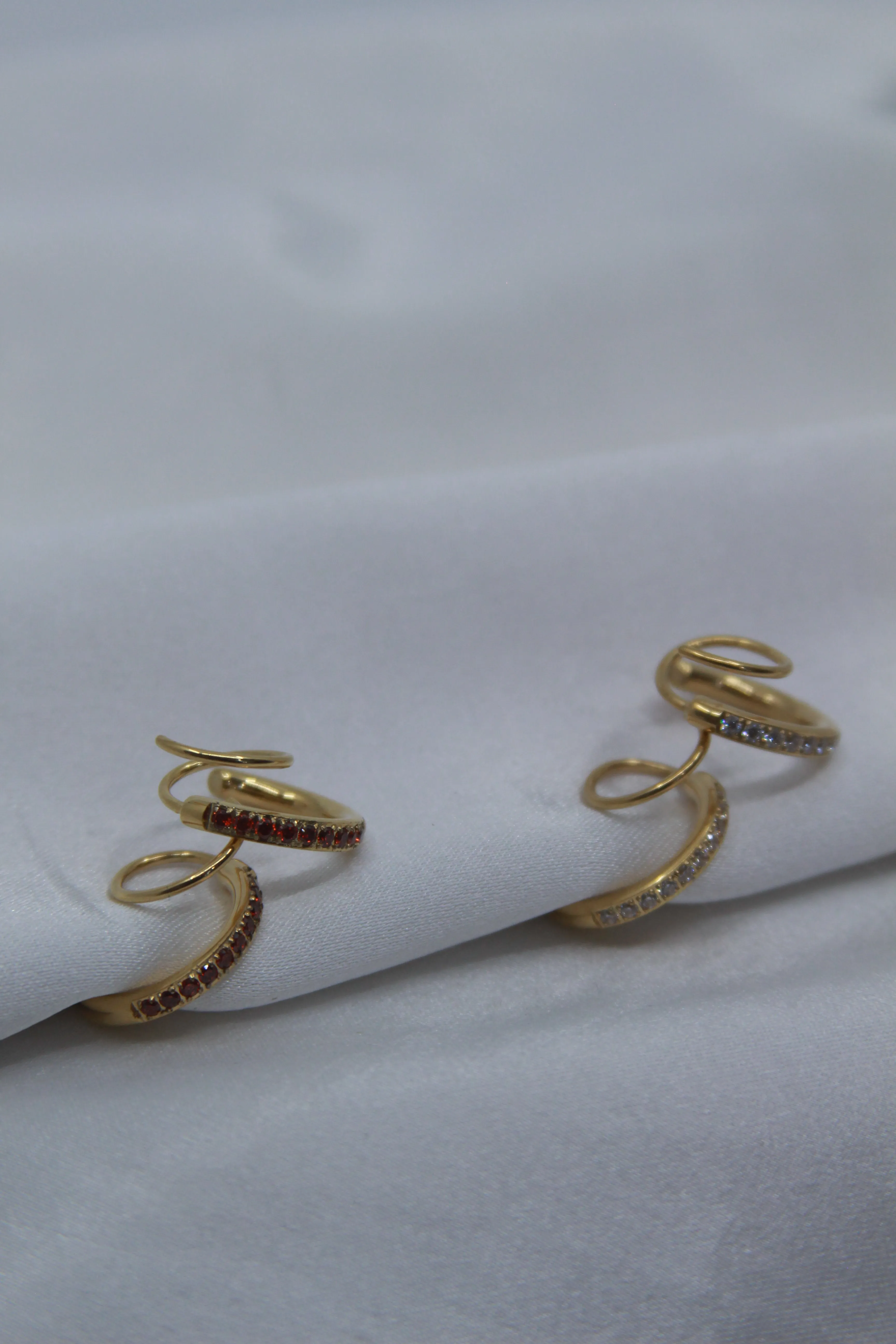 Ruby Red Double Twist Hoop