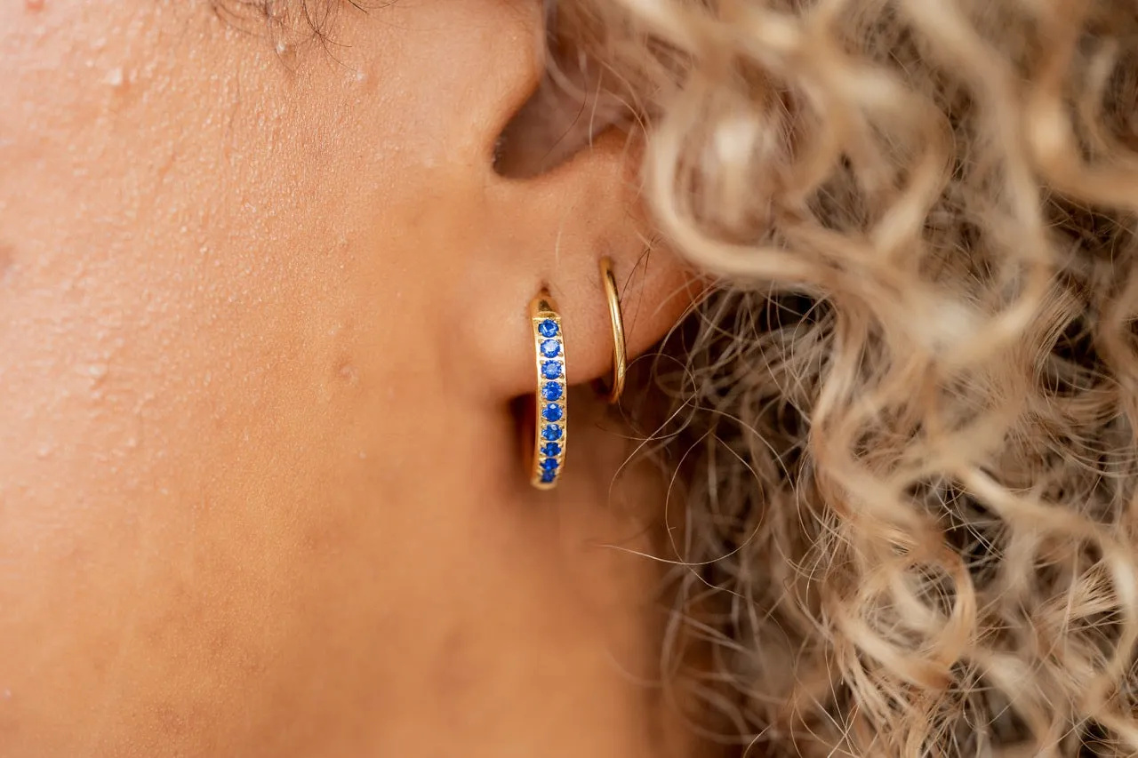 Sapphire Double Twist Hoop