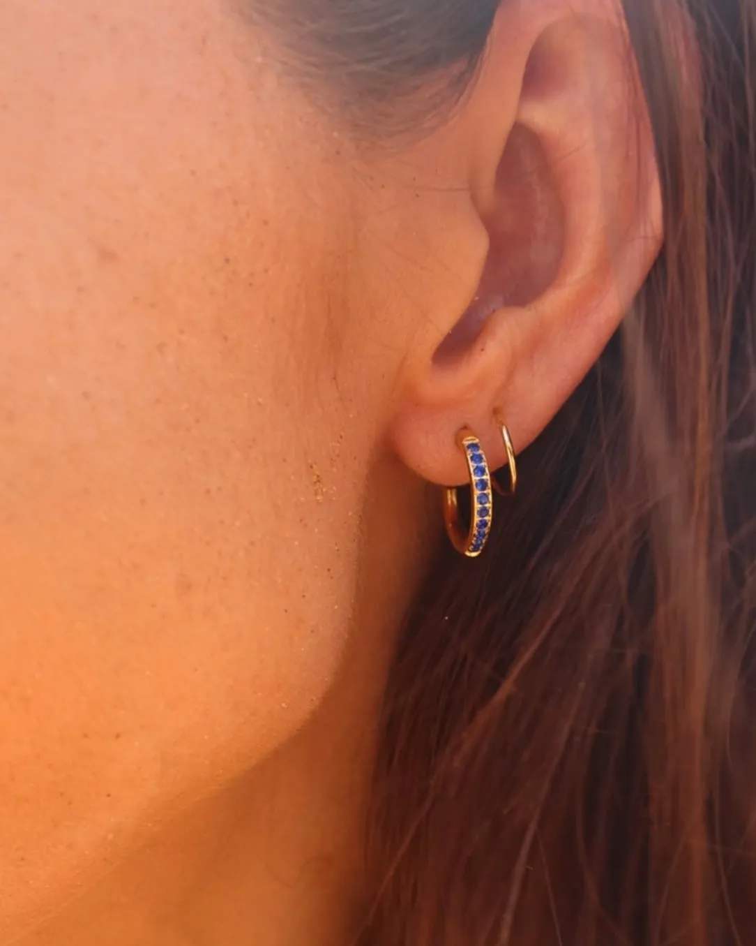 Sapphire Double Twist Hoop
