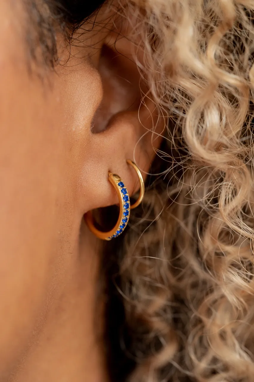 Sapphire Double Twist Hoop