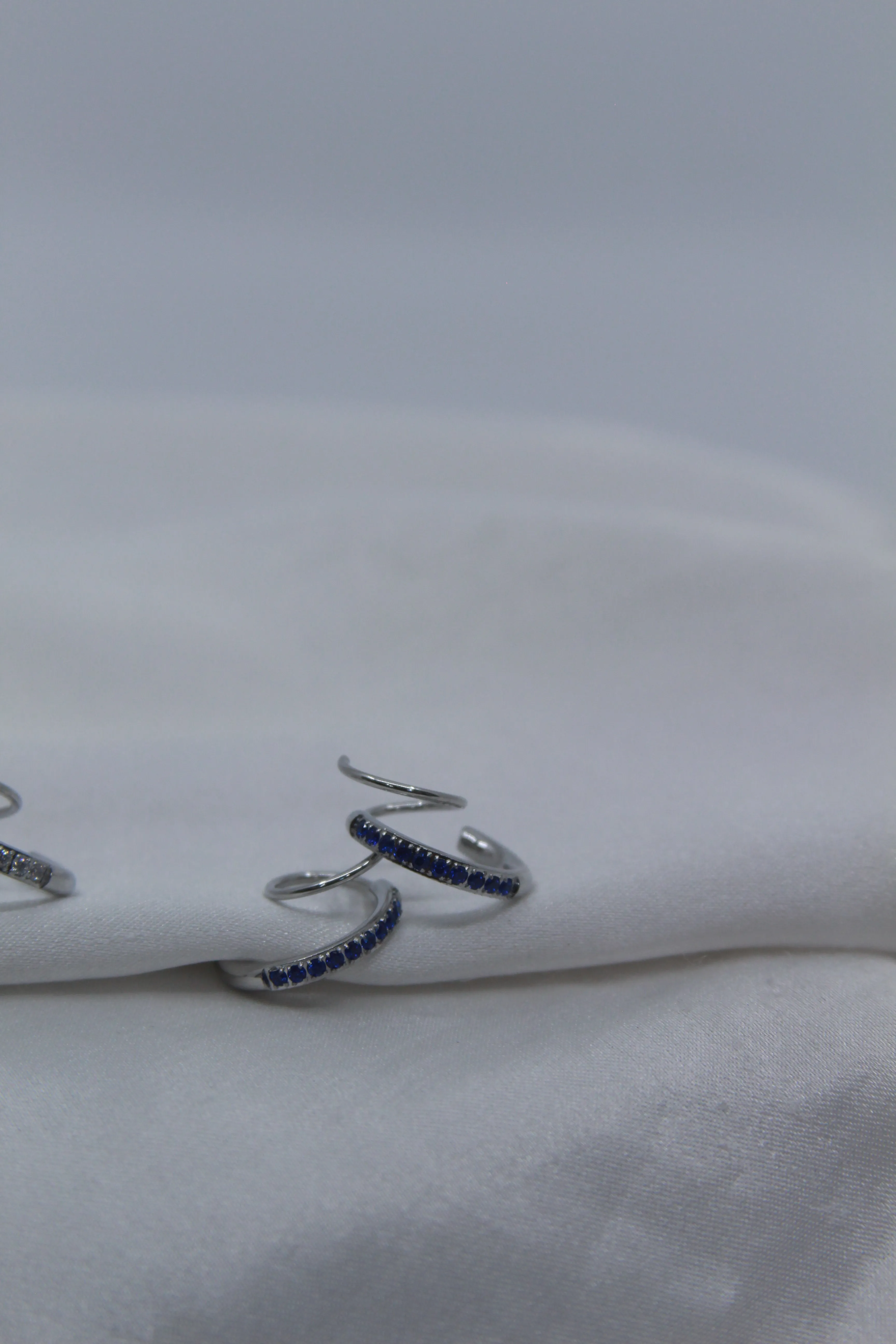 Sapphire Double Twist Hoop