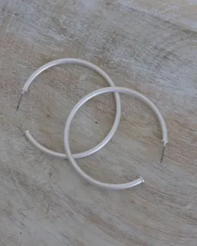 Skinny Everyday Silver Hoop  Classic Hoop Earrings