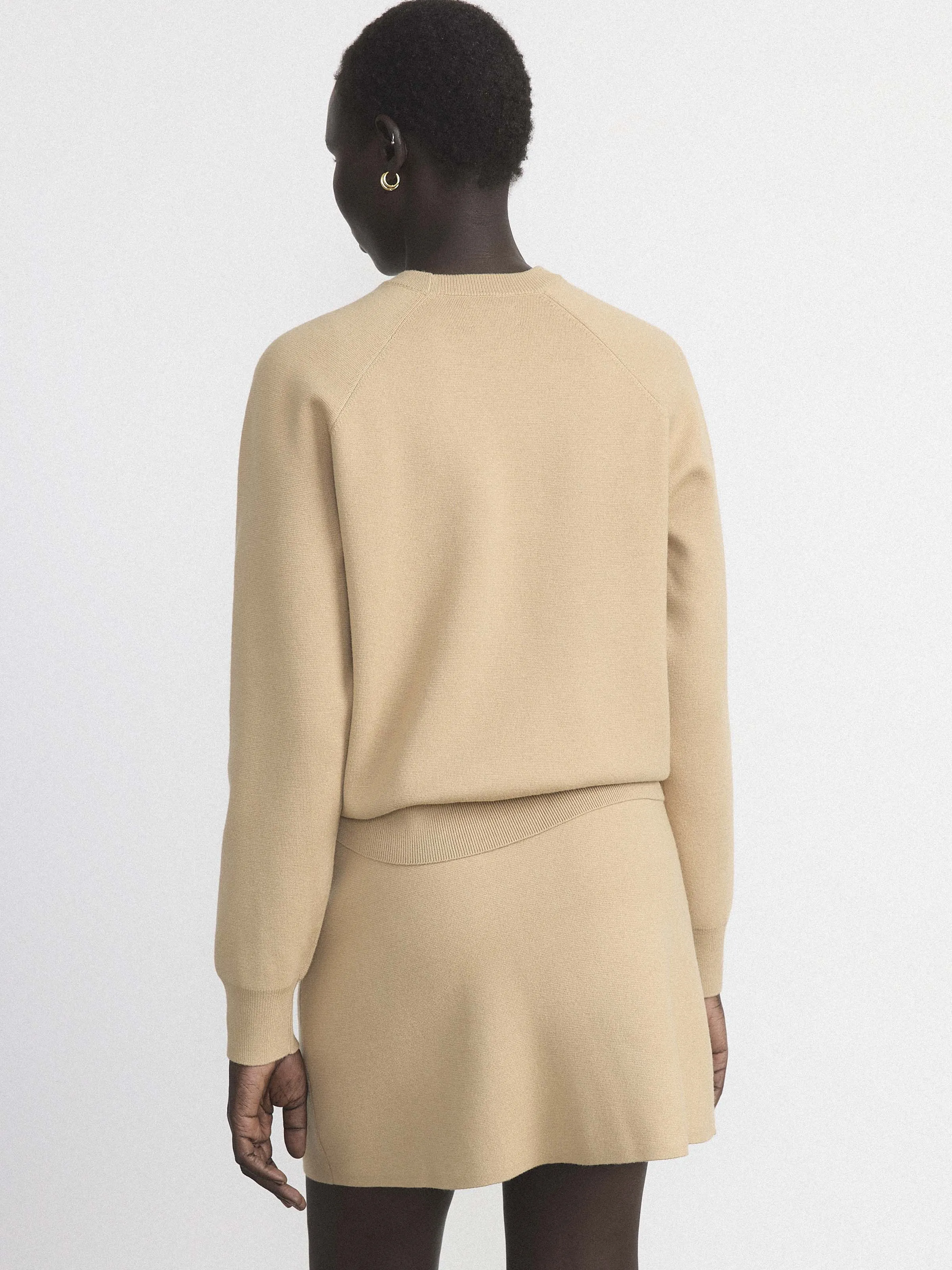 The Compact Raglan Sweater in Sandstone