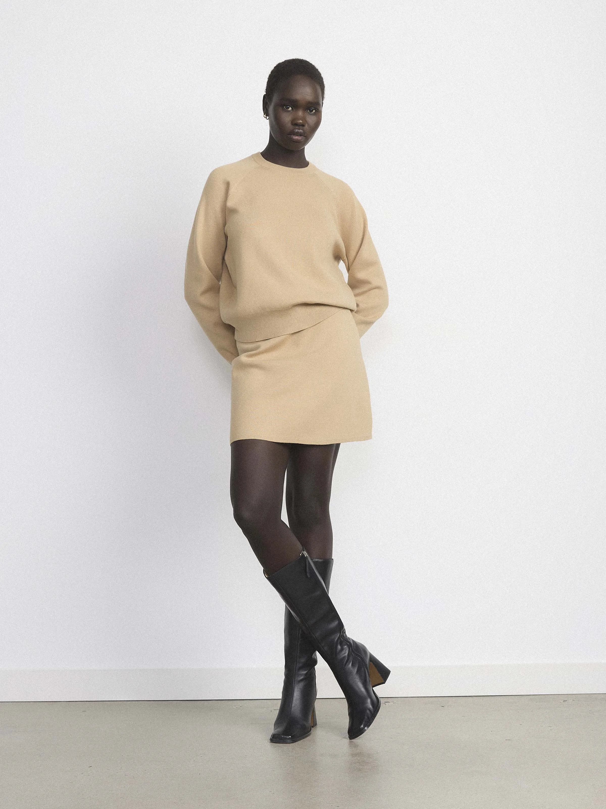 The Compact Raglan Sweater in Sandstone