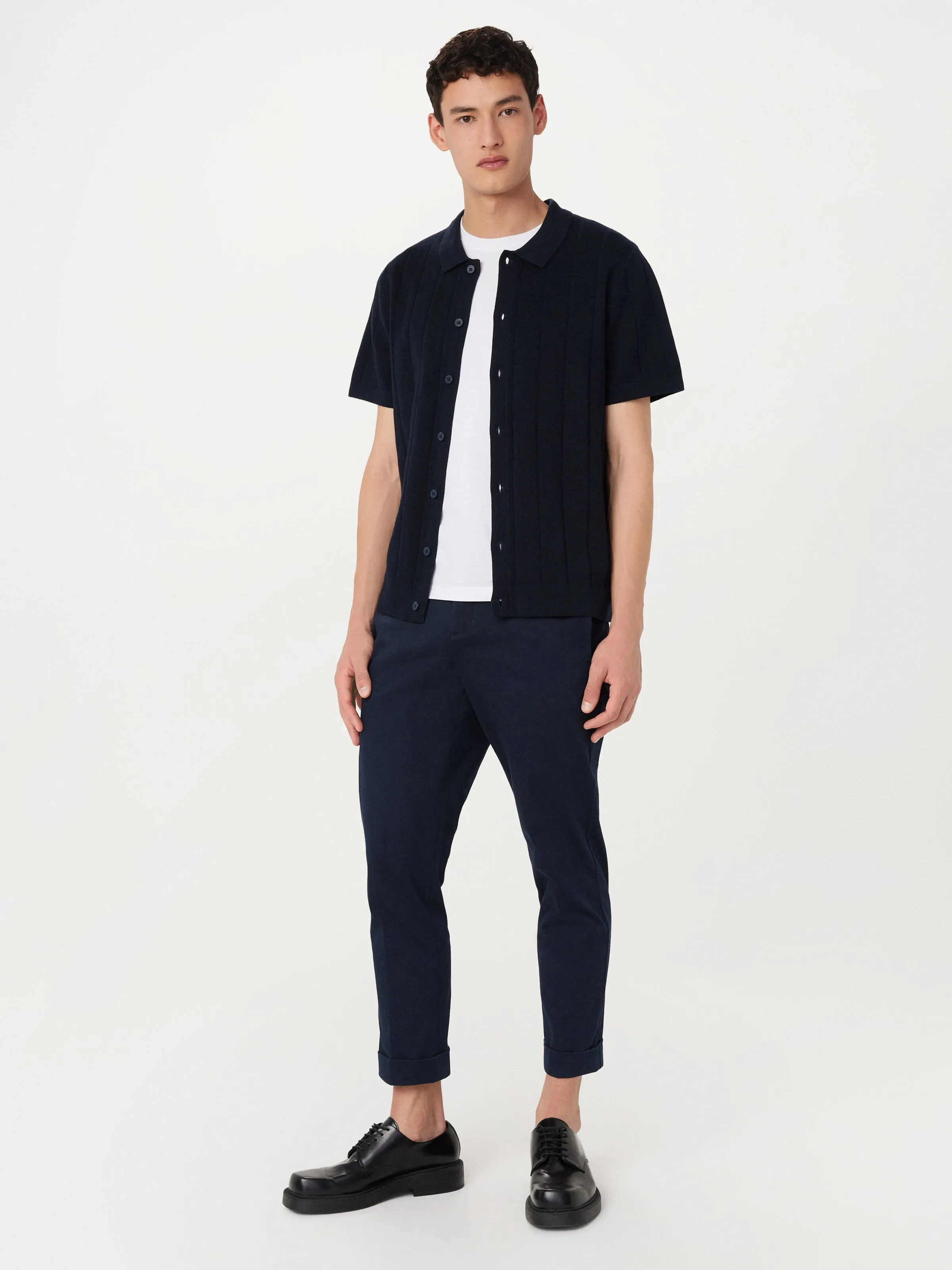 The Knit Button Up Polo in Green