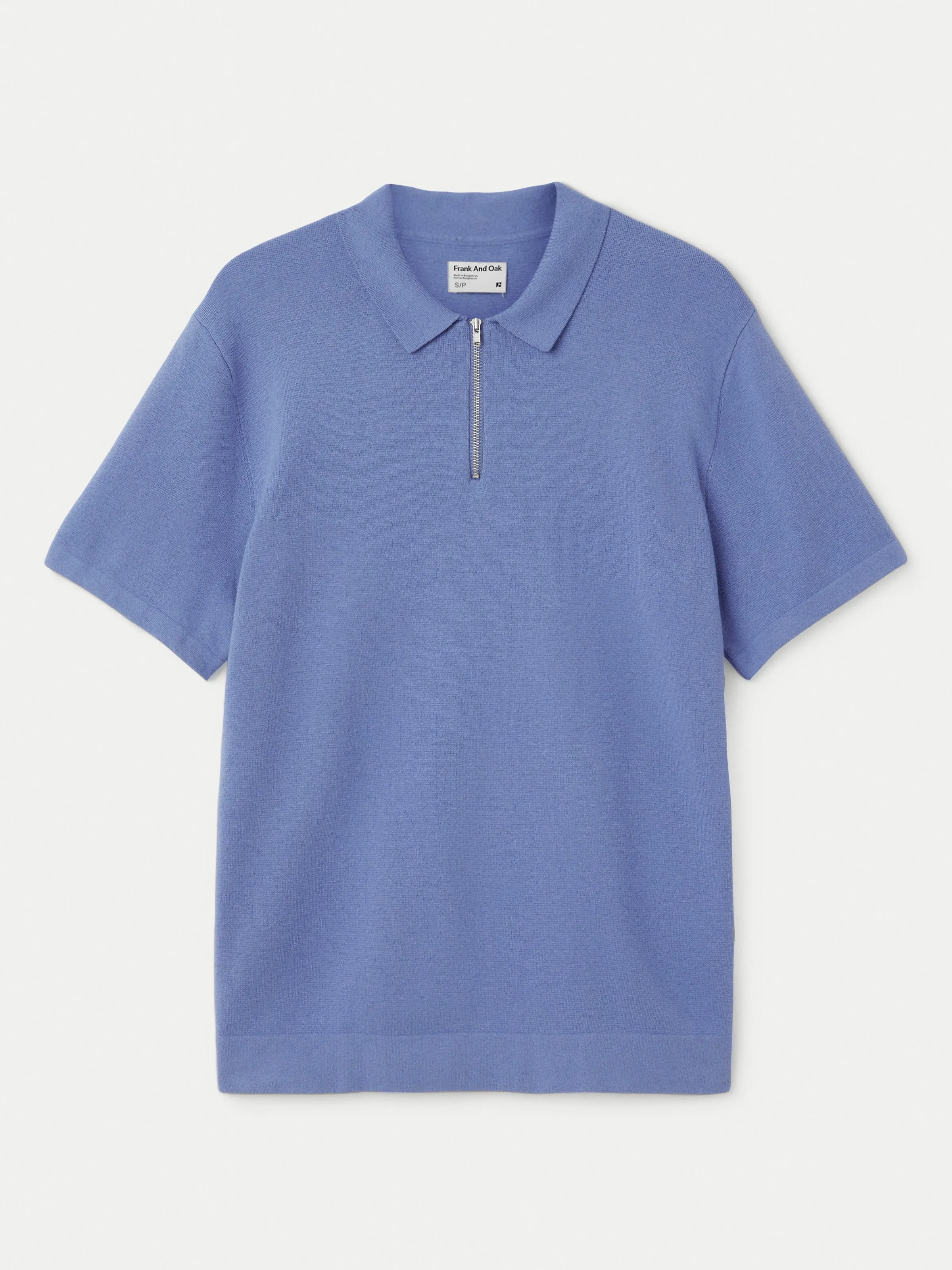 The Zip Up Polo Knit in Blue