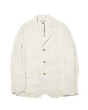 Three Button Cotton Linen Blazer