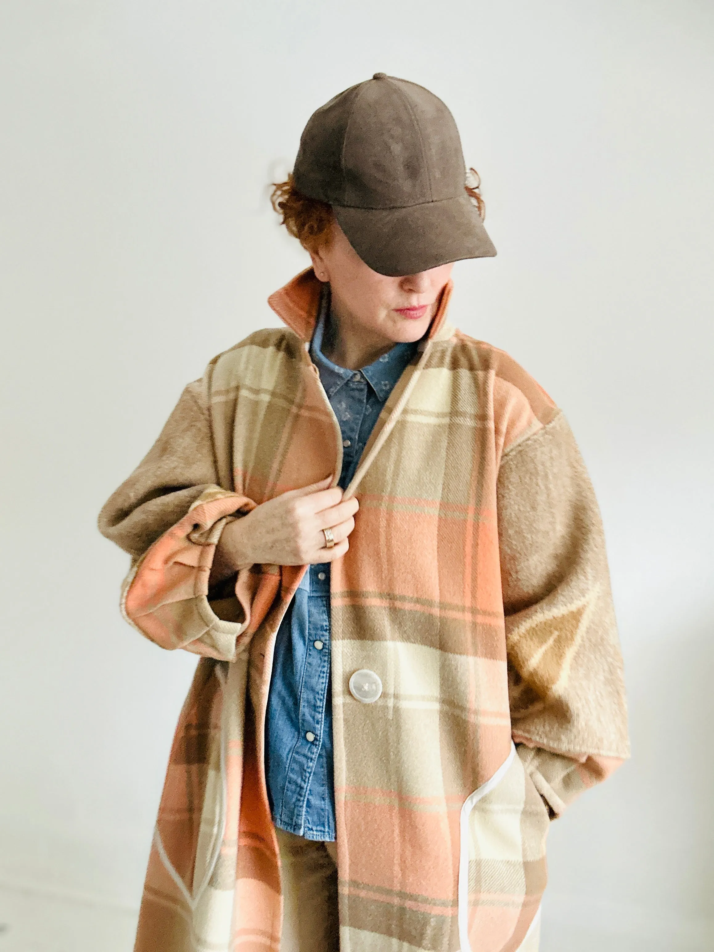 Trench with Vintage Wool Blankets Size XL/2X #TRENCH1