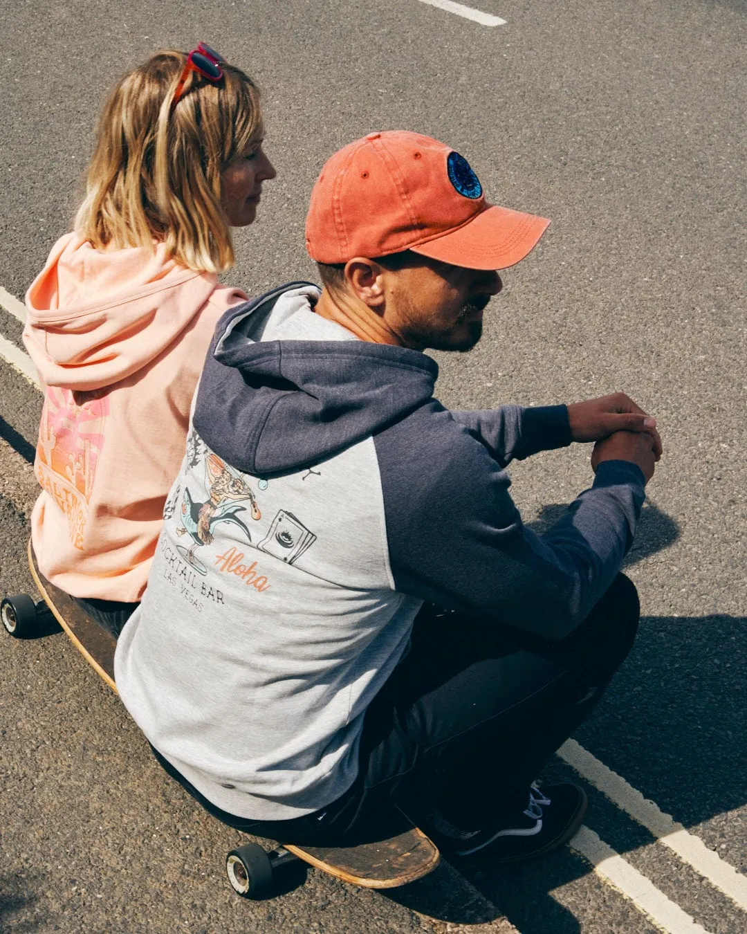 Vegas Cocktail - Mens Raglan Zip Hoodie - Grey