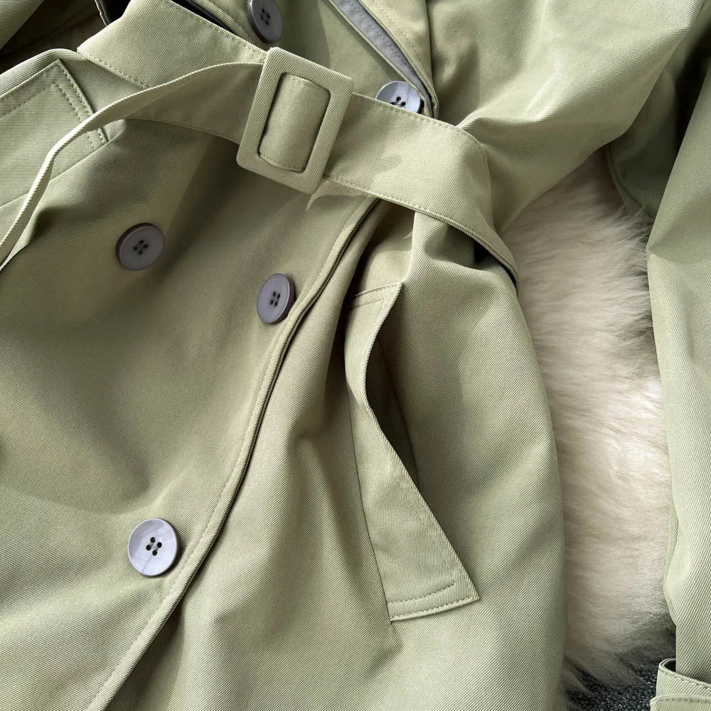 Vintage Suit Collar Trench Coat