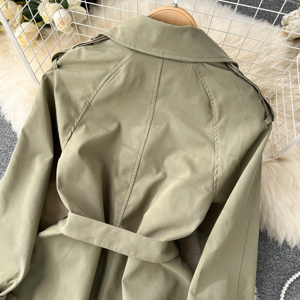 Vintage Suit Collar Trench Coat