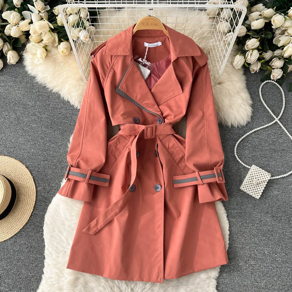 Vintage Suit Collar Trench Coat