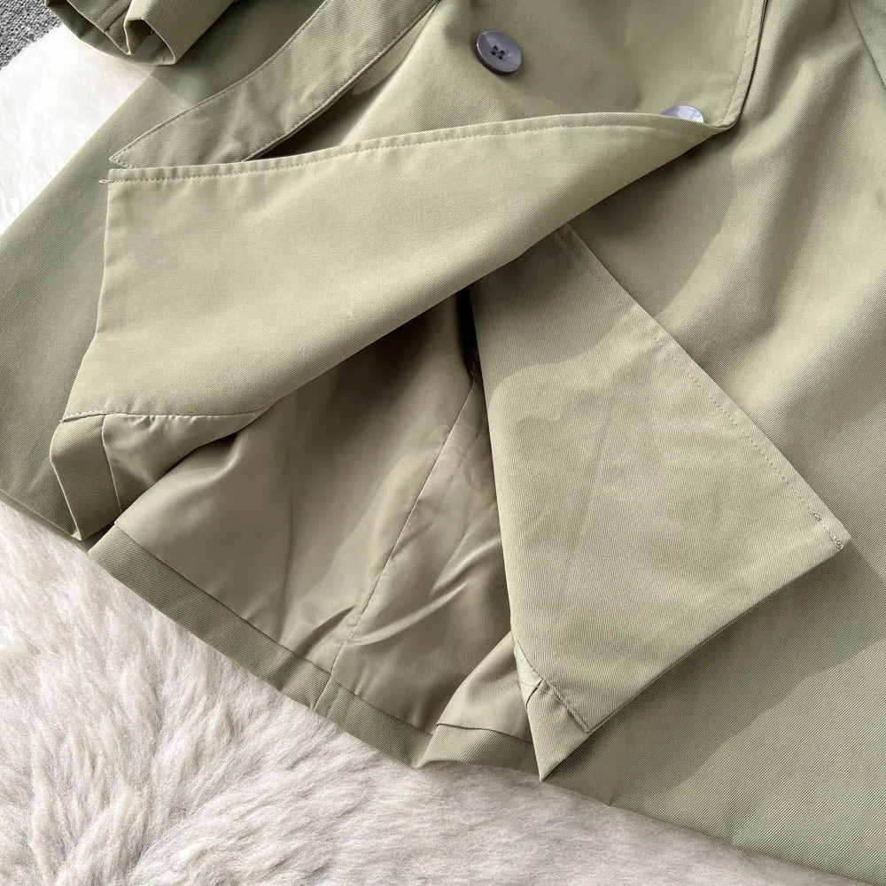 Vintage Suit Collar Trench Coat