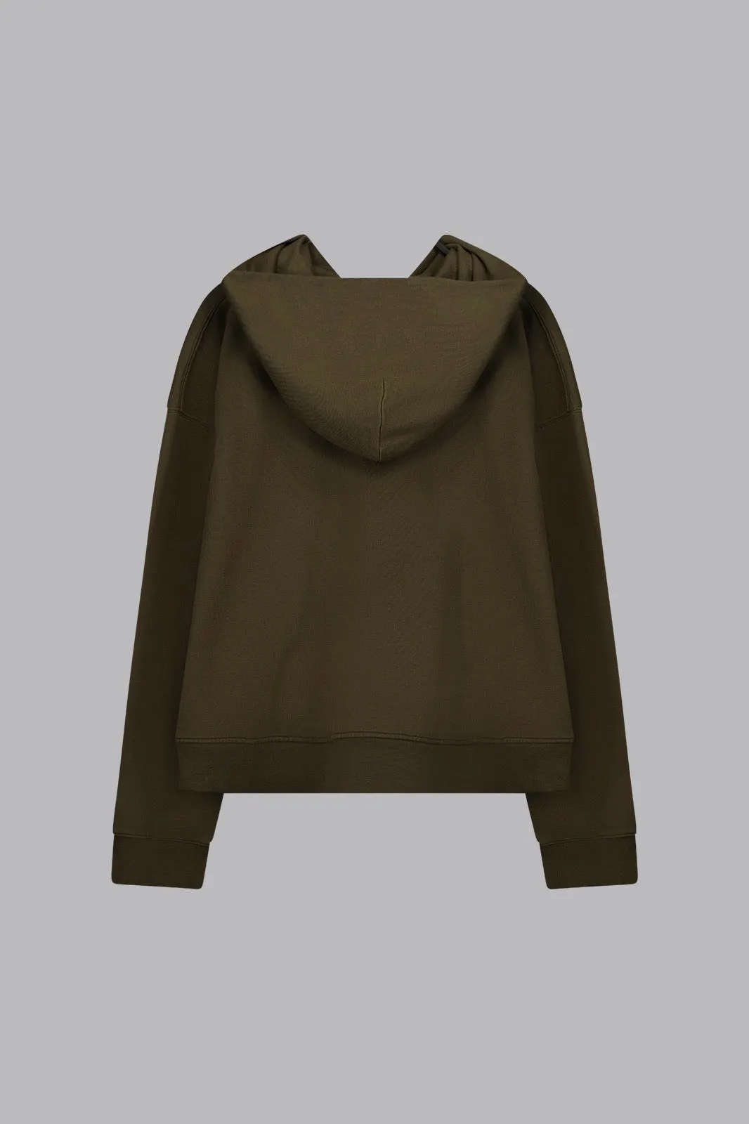 V_LYFE420 BOXY ZIP HOODIE - Khaki