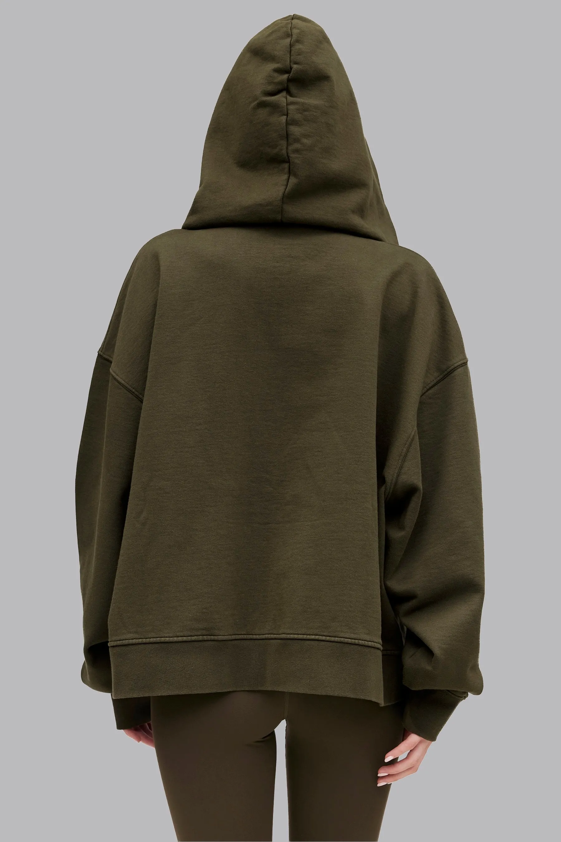V_LYFE420 BOXY ZIP HOODIE - Khaki