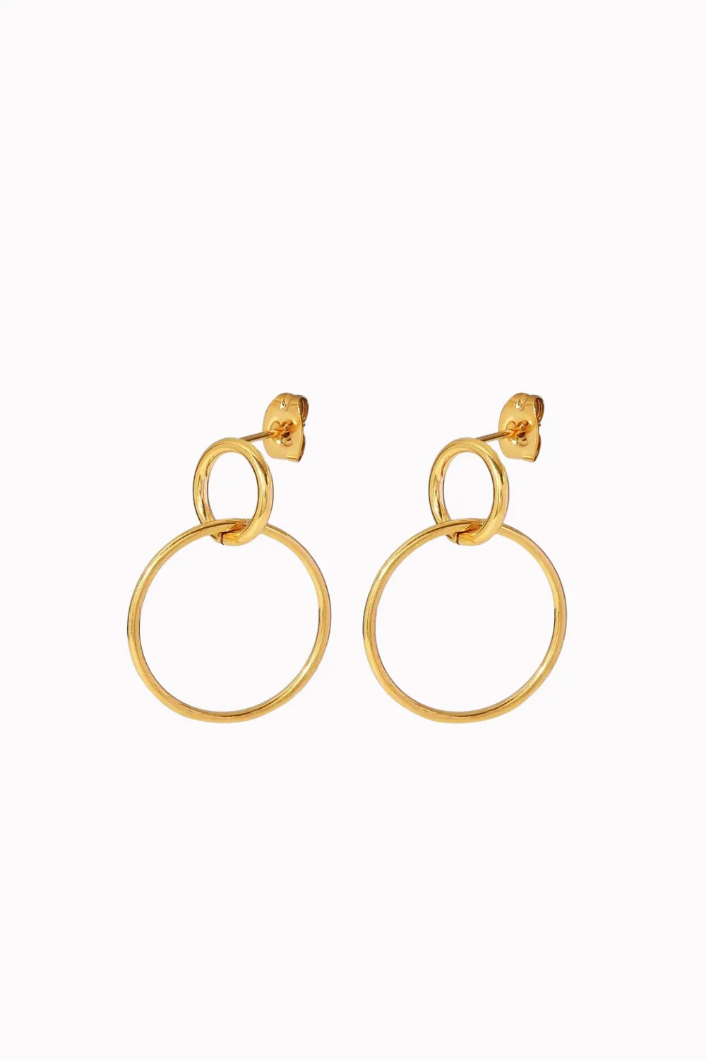 WATER RESISTANT DOUBLE RING DROP EARRINGS