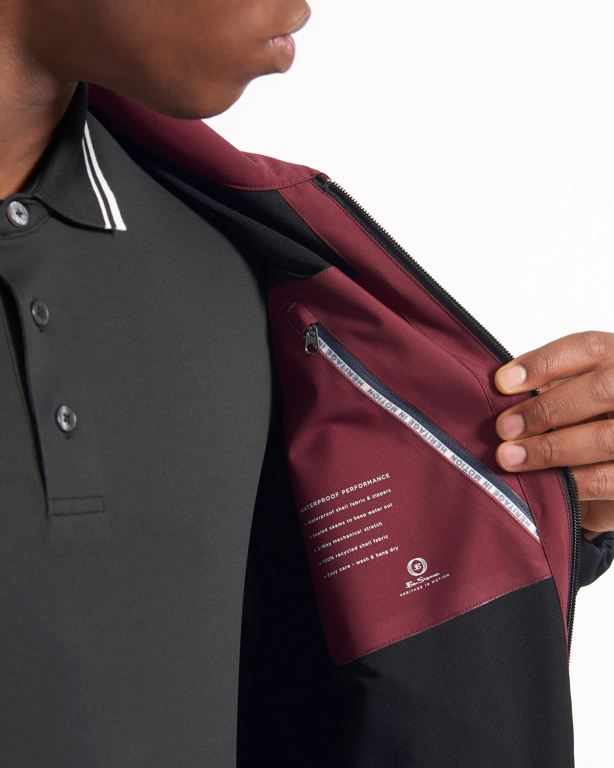 Waterproof Harrington Jacket - Burgundy