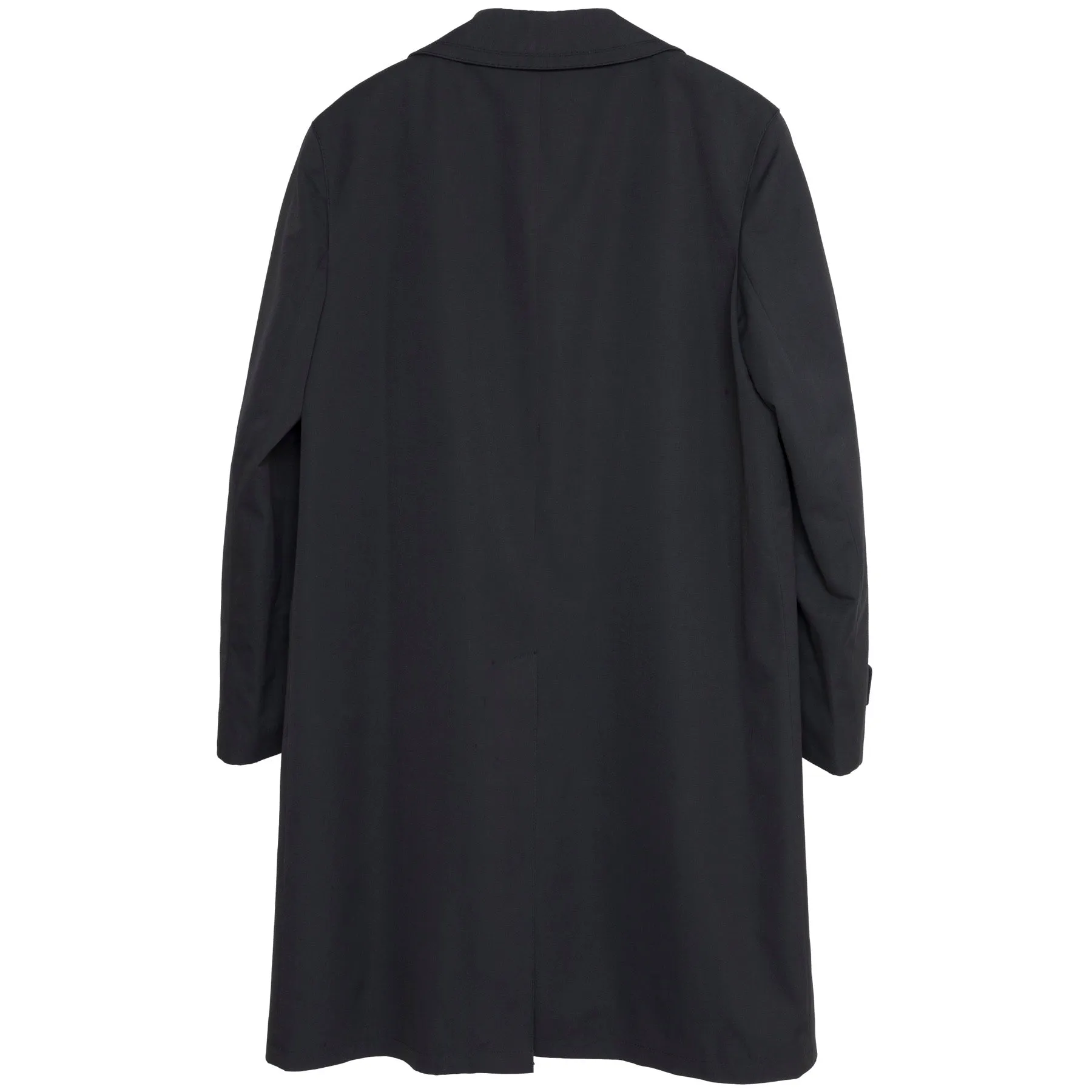 Waxed Canvas Weave Revere Collar Balmacaan Coat