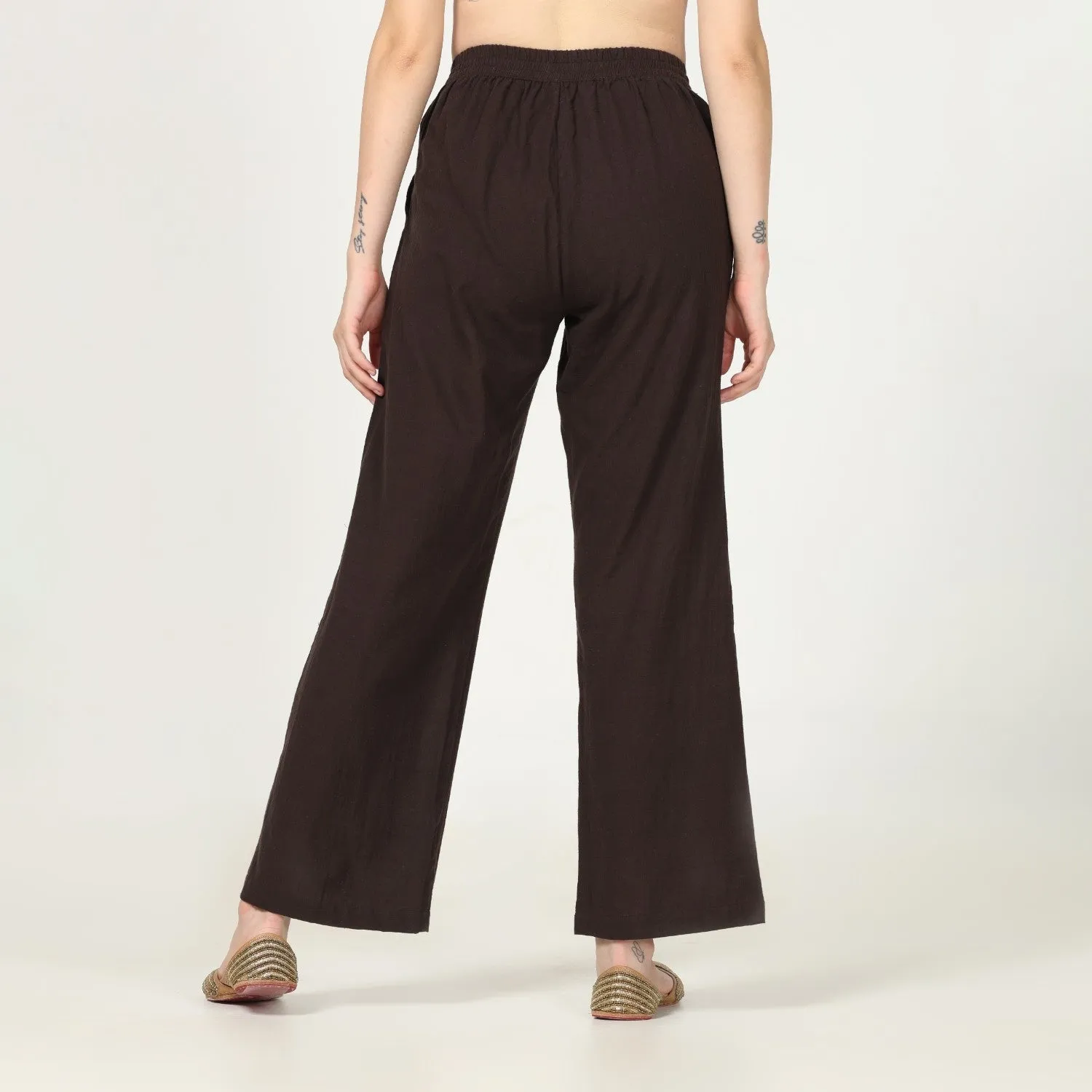Women's Coffee Brown Straight Fit Pant | Cotton | Everyday Wear