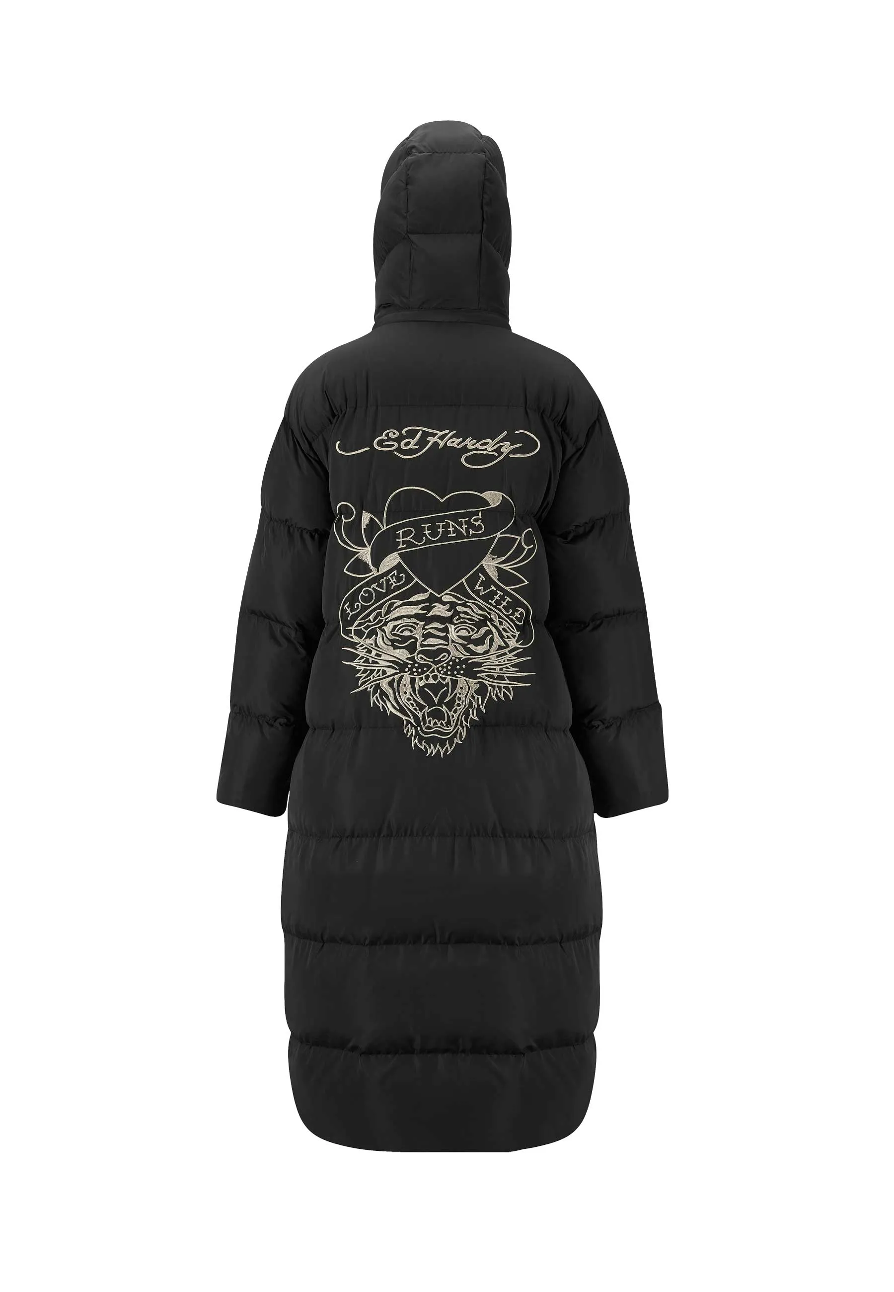 Womens Love Runs Wild Puffer Jacket - Black