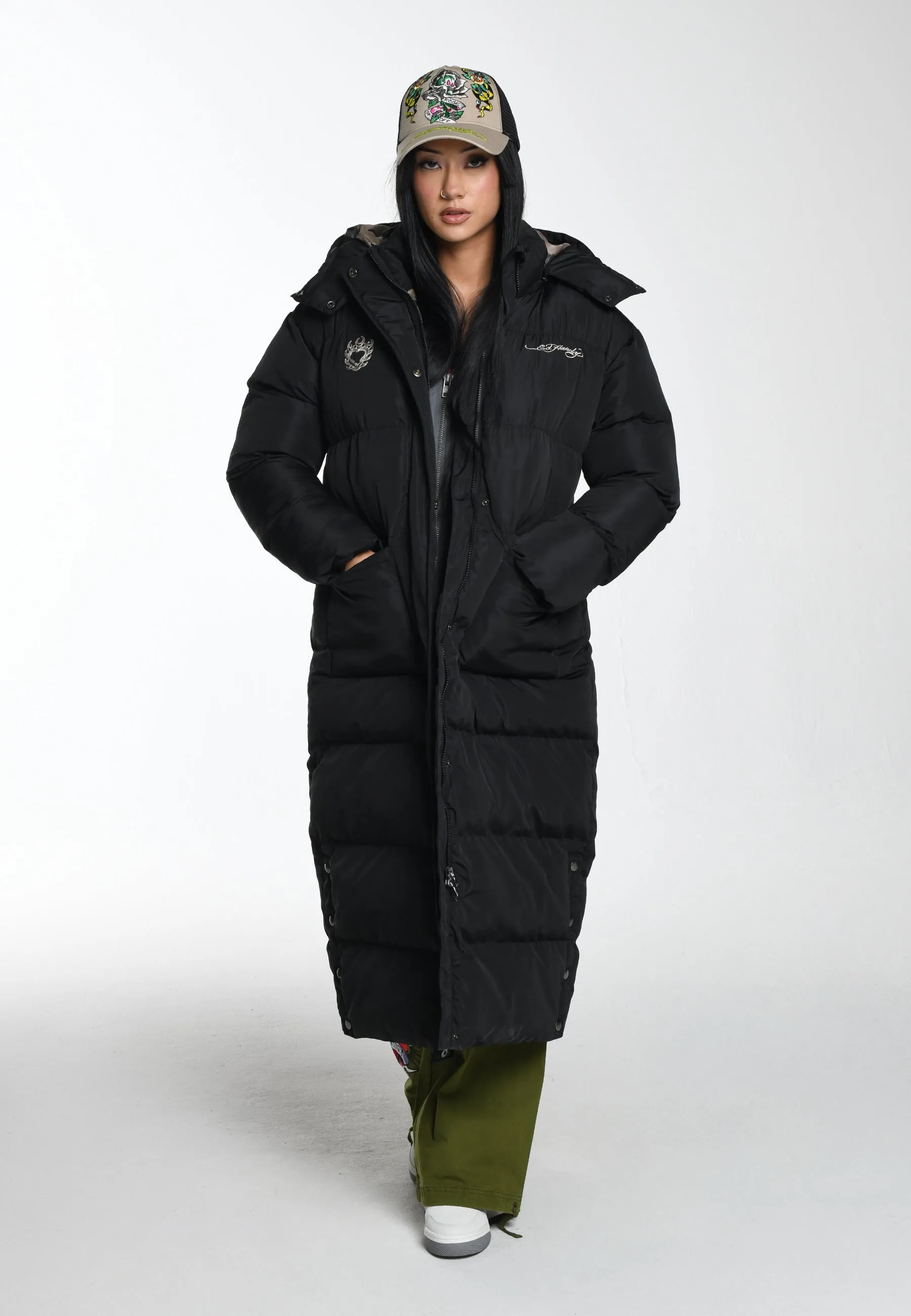 Womens Love Runs Wild Puffer Jacket - Black