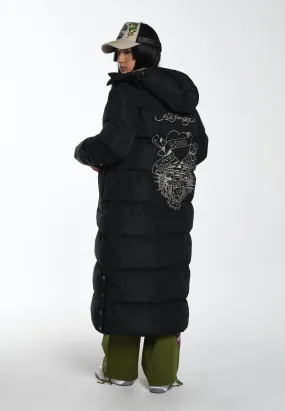 Womens Love Runs Wild Puffer Jacket - Black
